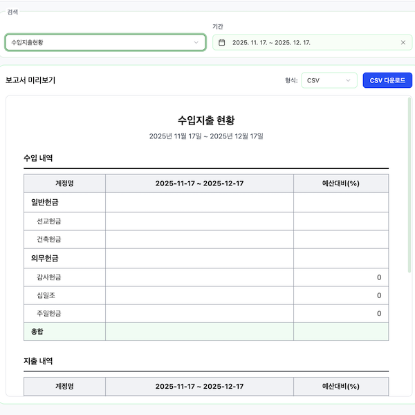 통계 및 보고서